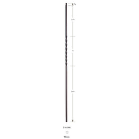 3101 1/2" x 44" Single Twist Hollow Stair Baluster