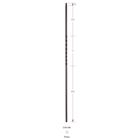 3101 1/2" x 44" Single Twist Hollow Stair Baluster