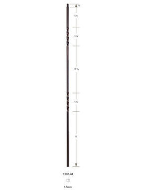 3102-44 44" Tubular Steel Double Twist Baluster 