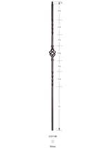 3121-44 44" Tubular Steel Single Basket Knee Wall Baluster 