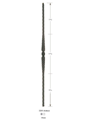 3201 Hammered Feathered Iron Baluster