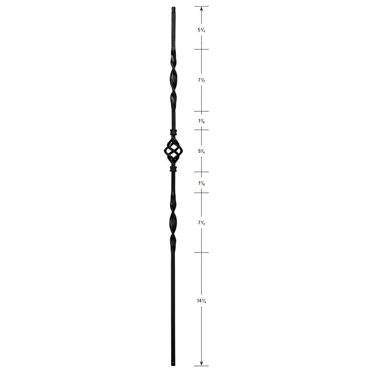 3321 Single Basket Two Ribbon Hollow 12mm Stair Baluster