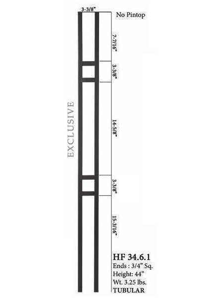 HF34.6.1 MEGA Double Square Aalto Steel Baluster