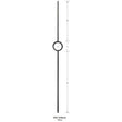 3401 Forma Single Ring Hollow 12mm Stair Baluster