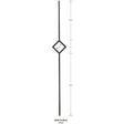 3406 Single Diamond Hollow 12mm Stair Baluster