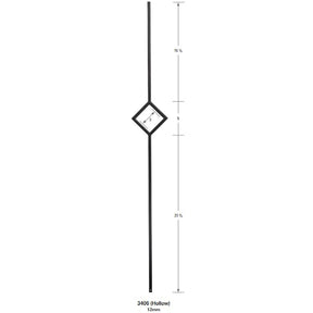 3406 Single Diamond Hollow 12mm Stair Baluster