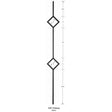 3407 Two Diamond Tubular Steel Forma Baluster 12mm