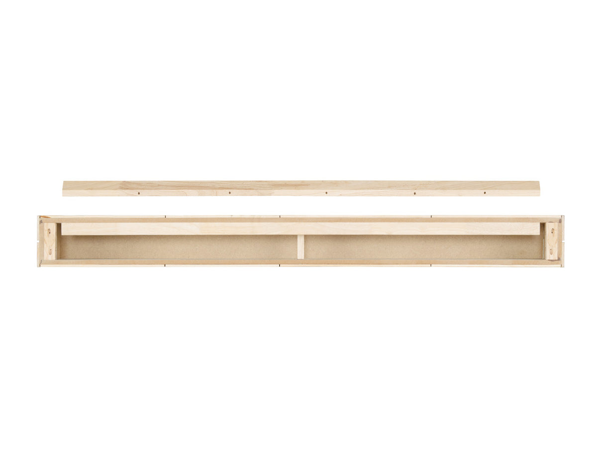 The Cades Shiplap Fireplace Mantel Shelves, Back View