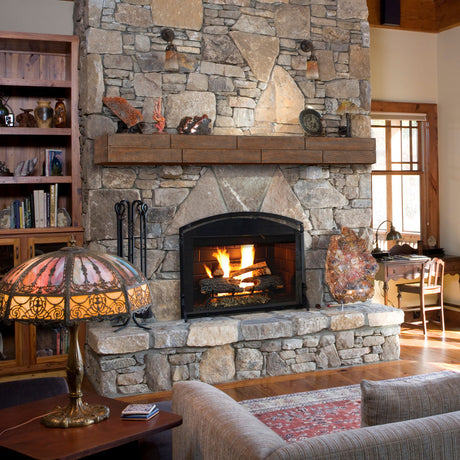 The Cades Shiplap Fireplace Mantel Shelves, Lifestyle view