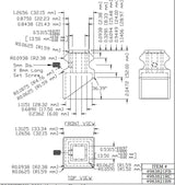 3821 12mm Pitch Shoe, CADD Drawing