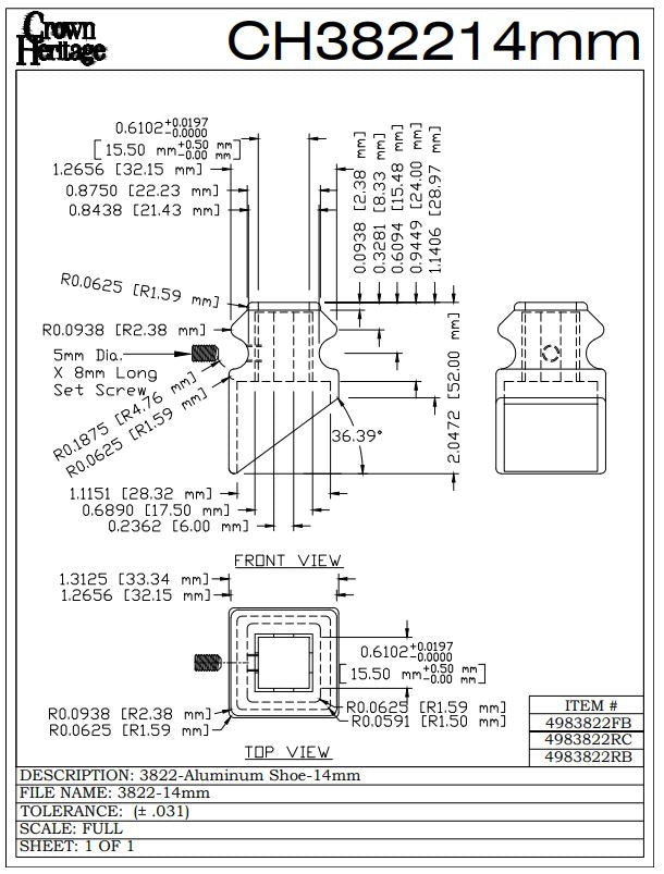 3822 14mm Light Pitch Shoe