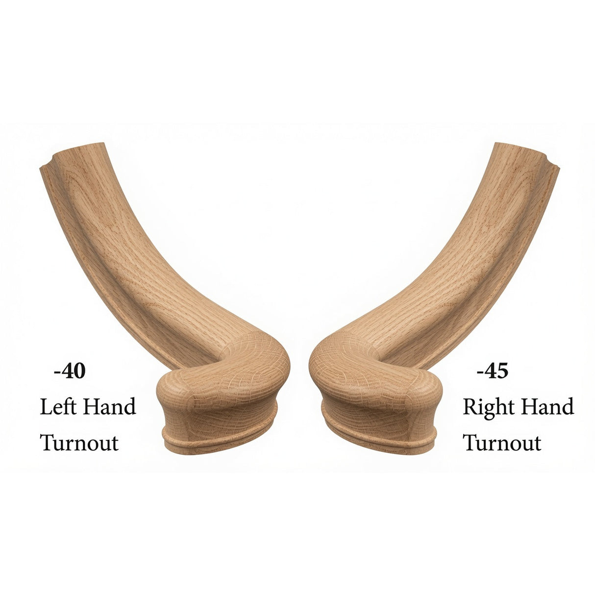 7040 LH and 7045 RH Large Turnouts - Red Oak