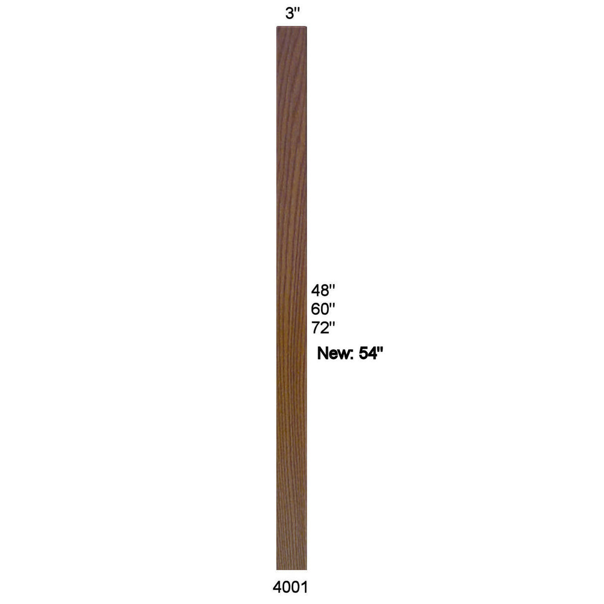 4001 54" S4S Newel Post