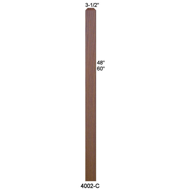 4002 48" S4S Newel with Chamfered Top