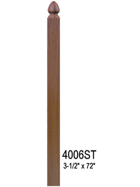 4006ST 72" Spade Top S4S Newel Post