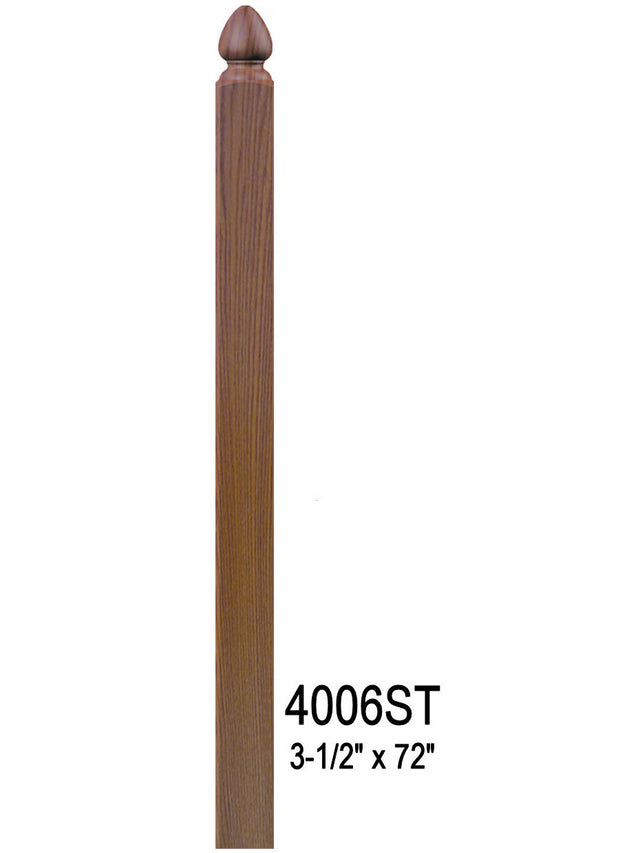 4006ST 72" Spade Top S4S Newel Post