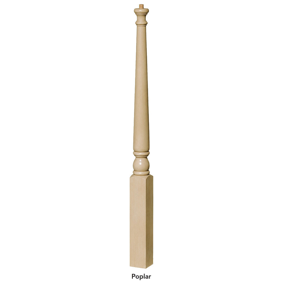 4010 Poplar Colonial 3" Pin Top Newel Post