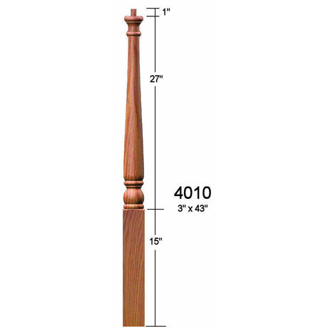 4010 Colonial Pin Top Starting Newel Post
