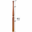 4011 3-1/2" x 48" Colonial Pin Top Starting Newel Post