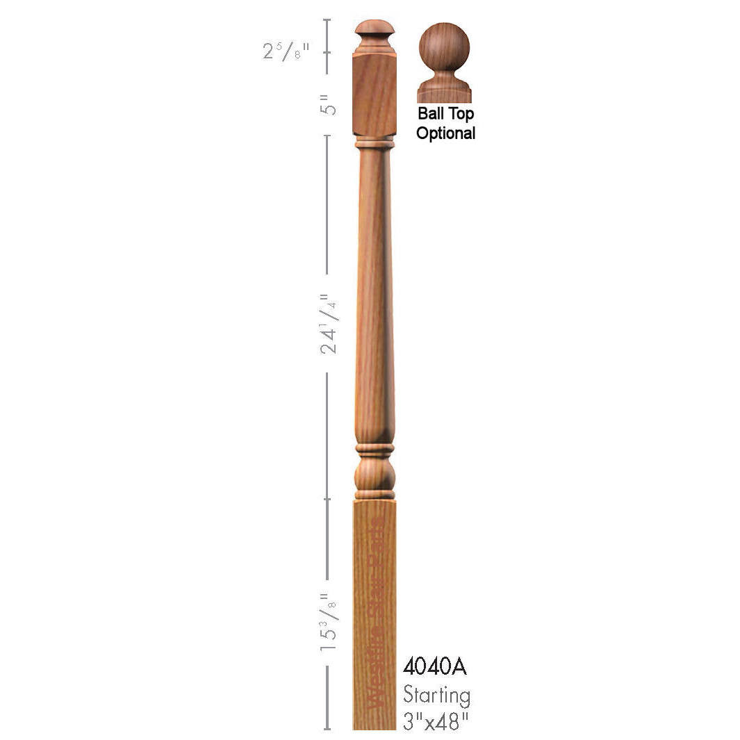 4040A Colonial Starting Newel Post