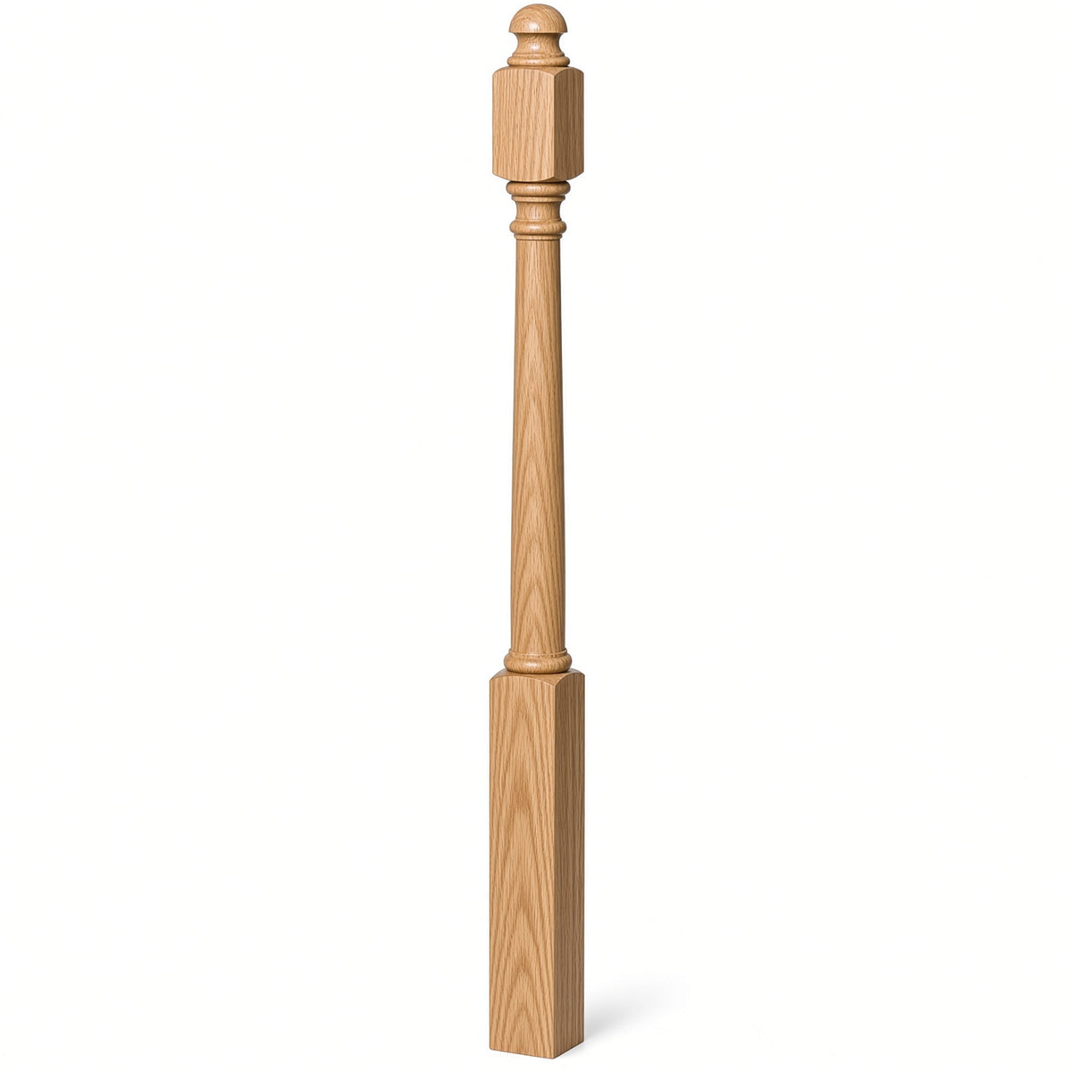 4040B 3" x 48" Colonial Starting Newel Post, Hickory