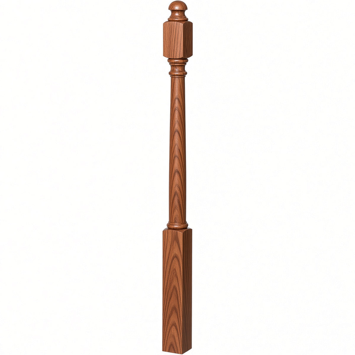 4040B 3" x 48" Colonial Starting Newel Post, Mahogany