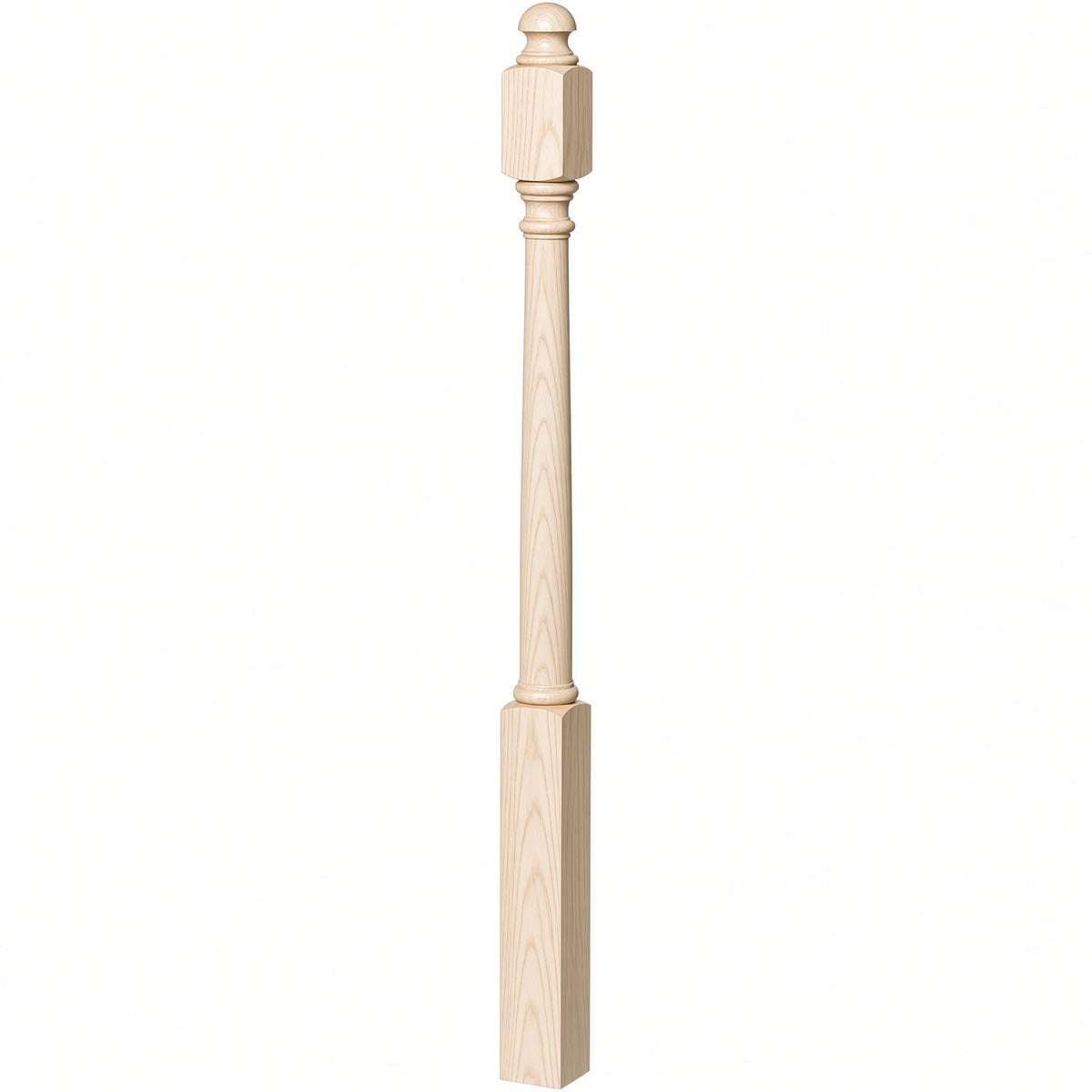 4040B 3" x 48" Colonial Starting Newel Post, Soft Maple