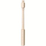 4040B 3" x 48" Colonial Starting Newel Post, Soft Maple