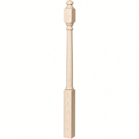 4040B 3" x 48" Colonial Starting Newel Post, Soft Maple