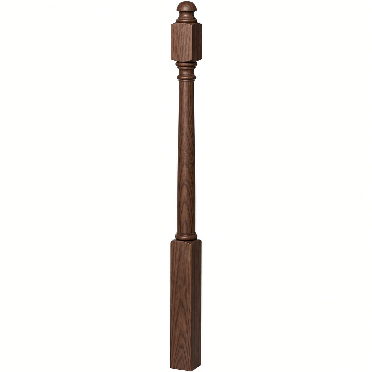 4040B 3" x 48" Colonial Starting Newel Post, Walnut