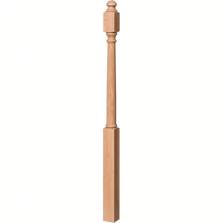 4042B 3" x 54" Sarting Mushroom Top or Ball Top Colonial Newel Post, Alder