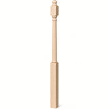 4042B 3" x 54" Sarting Mushroom Top or Ball Top Colonial Newel Post, Brazilian Cherry