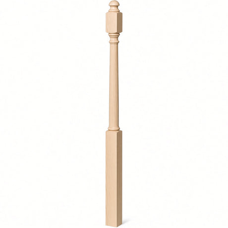4042B 3" x 54" Sarting Mushroom Top or Ball Top Colonial Newel Post, Brazilian Cherry