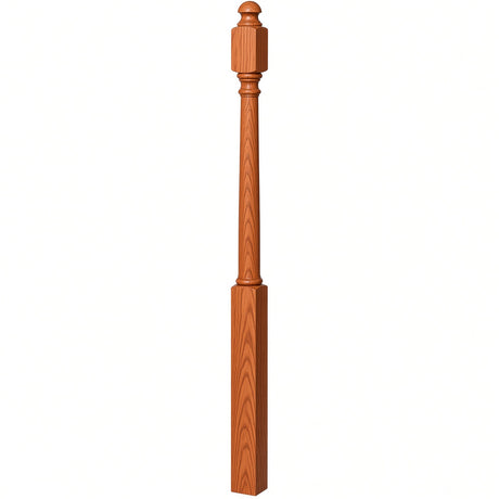 4042B 3" x 54" Sarting Mushroom Top or Ball Top Colonial Newel Post, Brazilian Cherry