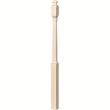 4042B 3" x 54" Sarting Mushroom Top or Ball Top Colonial Newel Post, Hard Maple