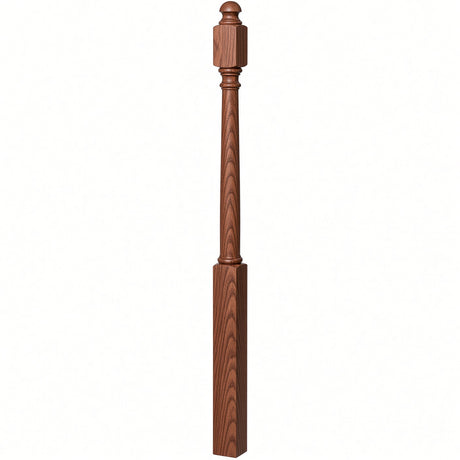 4042B 3" x 54" Sarting Mushroom Top or Ball Top Colonial Newel Post, Mahogany