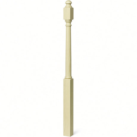 4042B 3" x 54" Sarting Mushroom Top or Ball Top Colonial Newel Post, Poplar