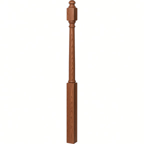 4042B 3" x 54" Sarting Mushroom Top or Ball Top Colonial Newel Post, Red Oak