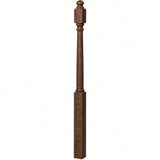4042B 3" x 54" Sarting Mushroom Top or Ball Top Colonial Newel Post, Walnut