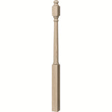 4042B 3" x 54" Sarting Mushroom Top or Ball Top Colonial Newel Post, White Oak