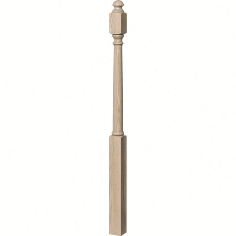 4042B 3" x 54" Sarting Mushroom Top or Ball Top Colonial Newel Post, White Oak