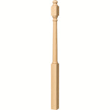 4042B 3" x 54" Sarting Mushroom Top or Ball Top Colonial Newel Post, Yellow Pine