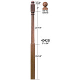 4042B Colonial Starting Newel Post Dimensional Information