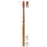 4043A Colonial Starting Newel Post Dimensional Information