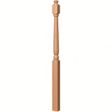 4043A 3" x 60" Starting Colonial Newel Post with mushroom top (option for ball top), Alder