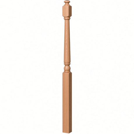 4043A 3" x 60" Starting Colonial Newel Post with mushroom top (option for ball top), Alder