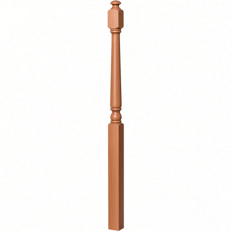 4043A 3" x 60" Starting Colonial Newel Post with mushroom top (option for ball top), American Cherry