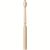 4043A 3" x 60" Starting Colonial Newel Post with mushroom top (option for ball top), Ash