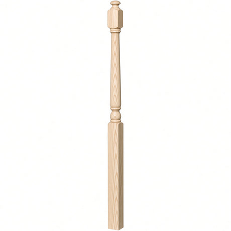 4043A 3" x 60" Starting Colonial Newel Post with mushroom top (option for ball top), Ash