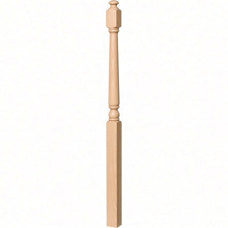 4043A 3" x 60" Starting Colonial Newel Post with mushroom top (option for ball top), Beech